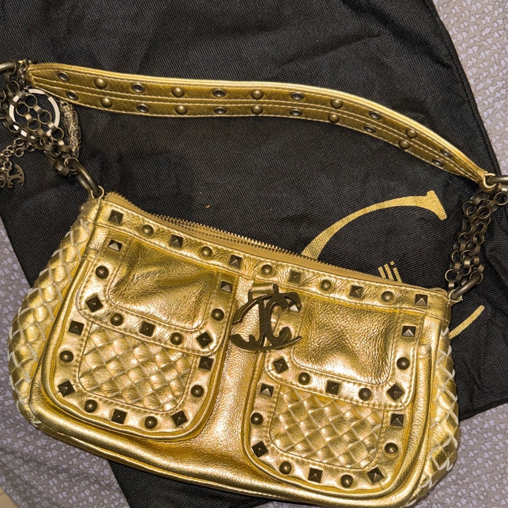 Just Cavalli Gold Studded Shoulder Bag - Picture 9 of 9
